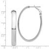 Image 2 : 14k White Gold Omega Back Oval Hoop Earrings - 5x26 mm