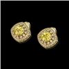Image 2 : 3.89 ctw Canary Citrine & Diamond Victorian Earrings 14K Yellow Gold
