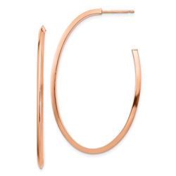 14k Rose Gold Polished Post Dangle Earrings - 2 mm