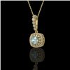 Image 1 : 2.25 ctw Aquamarine & Diamond Victorian Necklace 14K Yellow Gold