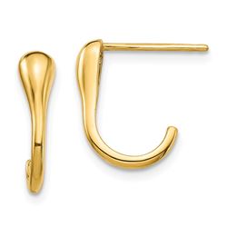 14k J-Hoop Post Earrings - 24 mm