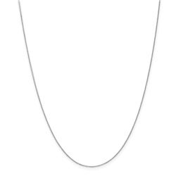 14k White Gold .65 mm Diamond-cut Cable Chain Necklace - 16 in.