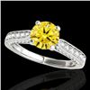 Image 1 : 1.6 ctw Certified SI/I Fancy Intense Yellow Diamond Ring 10k White Gold