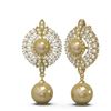 Image 2 : 5 ctw Diamond & Pearl Earrings 18K Yellow Gold