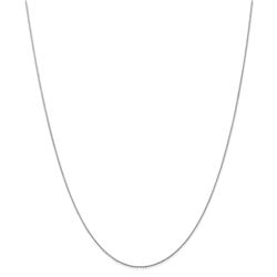 14k White Gold .8 mm Round Diamond Cut Wheat Chain - 22 in.