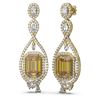 Image 2 : 12.86 ctw Canary Citrine & Diamond Earrings 18K Yellow Gold