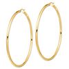 Image 2 : 14k Yellow Gold 3 mm Polished Hoop Earrings - 30 mm