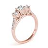 Image 3 : 2 ctw Certified VS/SI Diamond 3 Stone Ring 18k Rose Gold