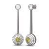 Image 2 : 3.67 ctw Fancy Yellow Diamond Earrings 18K White Gold