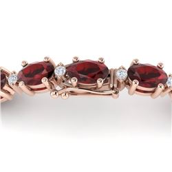 15 ctw Garnet & VS/SI Diamond Certified Eternity Bracelet 10k Rose Gold
