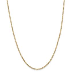14k Yellow Gold 2.25 mm Flat Figaro Chain - 28 in.