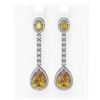 Image 1 : 8.05 ctw Canary Citrine & DiamondEarrings 18K White Gold