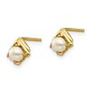 Image 2 : 14k 3-4 mm White Button Freshwater Pearl Post Earrings - 62 mm