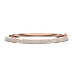 1.50 ctw Micro Pave VS/SI Diamond Bangel Bracelet 14k Rose Gold