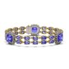 Image 1 : 19.6 ctw Tanzanite & Diamond Bracelet 14K Yellow Gold