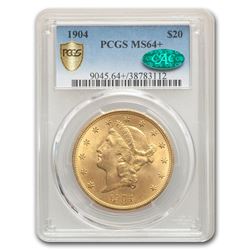 1904 $20 Liberty Gold Double Eagle MS-64+ PCGS CAC