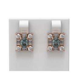 3.29 ctw Aquamarine & Diamond Earrings 18K Rose Gold