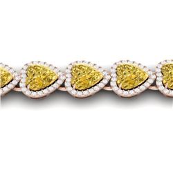 23 ctw Citrine & Micro Pave Bracelet Heart Halo 14k Rose Gold