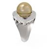 Image 2 : 1 ctw Diamond & Pearl Ring 18K White Gold