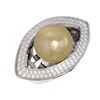 Image 3 : 1 ctw Diamond & Pearl Ring 18K White Gold