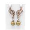 Image 1 : 3.73 ctw Diamond & Pearl Earrings 18K Rose Gold