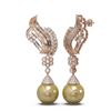 Image 2 : 3.73 ctw Diamond & Pearl Earrings 18K Rose Gold