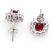 Image 2 : 4.44 ctw Ruby & Diamond Earrings 14k White Gold