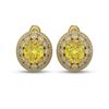 Image 1 : 15.03 ctw Canary Citrine & Diamond Victorian Earrings 14K Yellow Gold