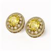 Image 2 : 15.03 ctw Canary Citrine & Diamond Victorian Earrings 14K Yellow Gold
