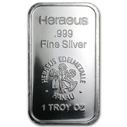 1 oz Silver Bar - Heraeus (New Design, V2)