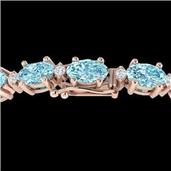 19.7 ctw Sky Blue Topaz & VS/SI Diamond Eternity Bracelet 10k Rose Gold