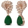 Image 2 : 7.73 ctw Emerald & Diamond Earrings 18K Rose Gold