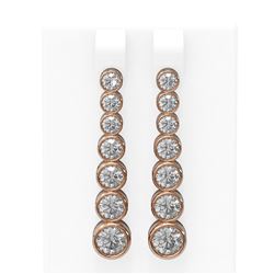 3.38 ctw Diamond Earrings 18K Rose Gold