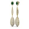 Image 2 : 6.68 ctw Emerald & Diamond Earrings 18K Yellow Gold