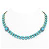 Image 1 : 29.85 ctw Turquoise & Diamond Necklace 14K Yellow Gold