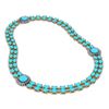 Image 2 : 29.85 ctw Turquoise & Diamond Necklace 14K Yellow Gold