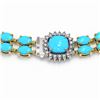 Image 3 : 29.85 ctw Turquoise & Diamond Necklace 14K Yellow Gold