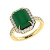 Image 2 : 5.33 ctw Emerald & Micro Pave VS/SI Diamond Ring 18k Yellow Gold