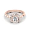 Image 1 : 1.16 ctw Micro SI Cushion Diamond Engagment Ring Halo 14k Rose Gold