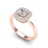 Image 2 : 1.16 ctw Micro SI Cushion Diamond Engagment Ring Halo 14k Rose Gold