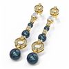 Image 3 : 2.78 ctw Diamond & Pearl Earrings 18K Yellow Gold