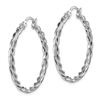 Image 2 : 14k Polished White Gold 2.5 mm Twisted Hoop Earrings - 51 mm