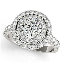 2.25 ctw Certified VS/SI Diamond Halo Ring 14k White Gold