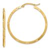 Image 1 : 14k Yellow Gold Polished Diamond-Cut Hoop Earrings - 38 mm