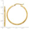 Image 2 : 14k Yellow Gold Polished Diamond-Cut Hoop Earrings - 38 mm