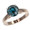 Image 2 : 2.50 ctw Certified Intense Blue Diamond Engagment Ring 10k Rose Gold