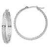 Image 1 : 14k White Gold Diamond Fascination In/Out Hoop Earrings
