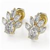 Image 1 : 1.75 ctw Oval Cut Diamond Designer Earrings 18K Yellow Gold