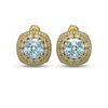 Image 1 : 10.09 ctw Aquamarine & Diamond Victorian Earrings 14K Yellow Gold