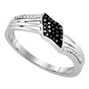 Image 1 : Sterling Silver Round Black Color Enhanced Diamond Band Ring 1/10 Cttw